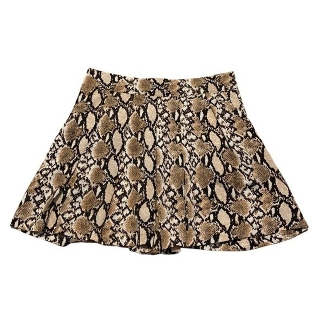 Hayden Beige and Black Snake-Print Skort